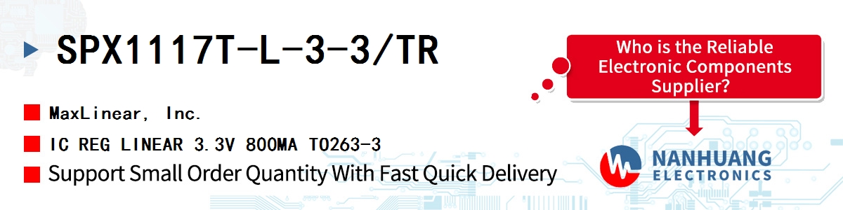 SPX1117T-L-3-3/TR Maxlinear IC REG LINEAR 3.3V 800MA TO263-3