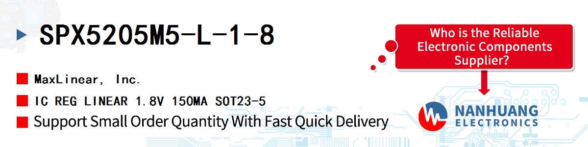 SPX5205M5-L-1-8 Maxlinear IC REG LINEAR 1.8V 150MA SOT23-5