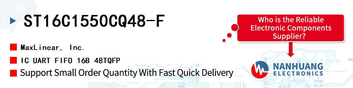 ST16C1550CQ48-F Maxlinear IC UART FIFO 16B 48TQFP