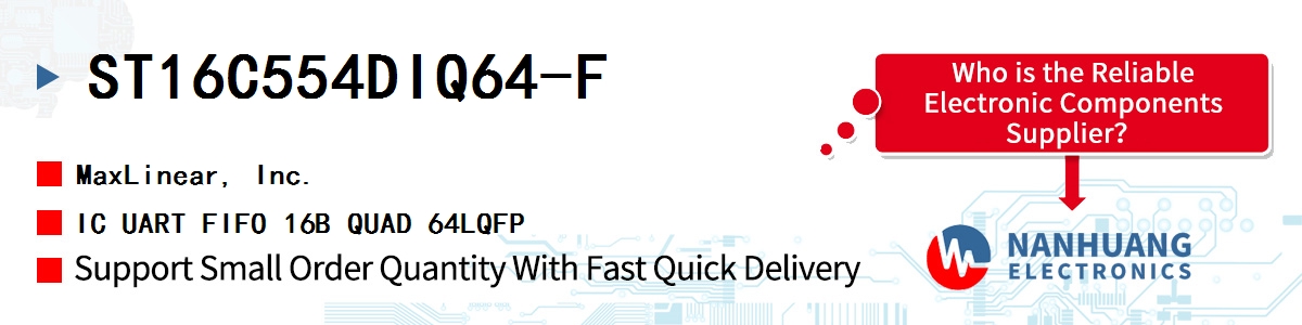 ST16C554DIQ64-F Maxlinear IC UART FIFO 16B QUAD 64LQFP