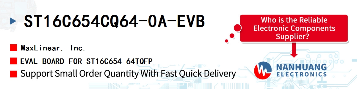 ST16C654CQ64-0A-EVB Maxlinear EVAL BOARD FOR ST16C654 64TQFP