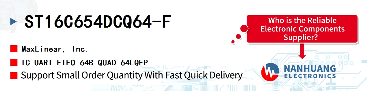 ST16C654DCQ64-F Maxlinear IC UART FIFO 64B QUAD 64LQFP