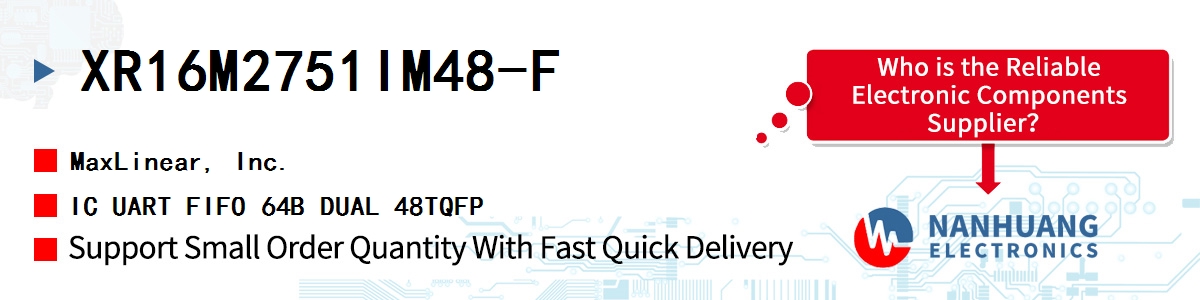 XR16M2751IM48-F Maxlinear IC UART FIFO 64B DUAL 48TQFP