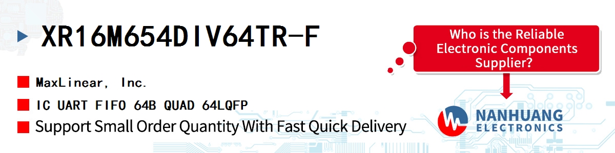 XR16M654DIV64TR-F Maxlinear IC UART FIFO 64B QUAD 64LQFP