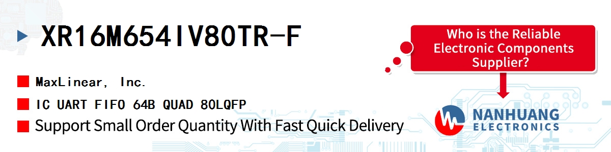 XR16M654IV80TR-F Maxlinear IC UART FIFO 64B QUAD 80LQFP