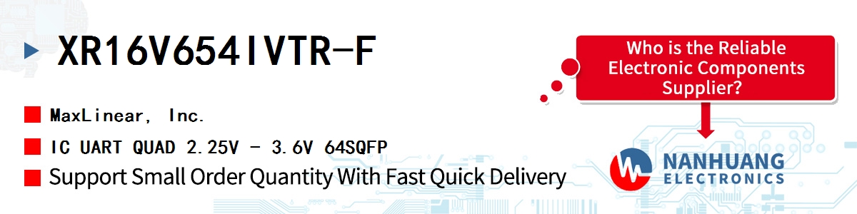 XR16V654IVTR-F Maxlinear IC UART QUAD 2.25V - 3.6V 64SQFP