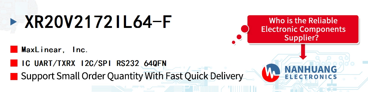 XR20V2172IL64-F Maxlinear IC UART/TXRX I2C/SPI RS232 64QFN