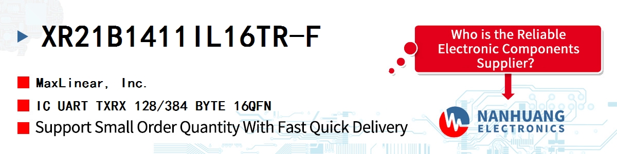 XR21B1411IL16TR-F Maxlinear IC UART TXRX 128/384 BYTE 16QFN