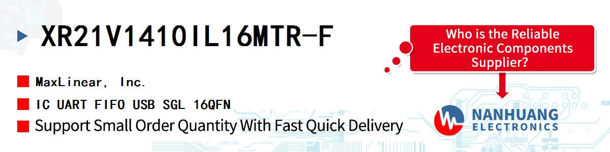 XR21V1410IL16MTR-F Maxlinear IC UART FIFO USB SGL 16QFN