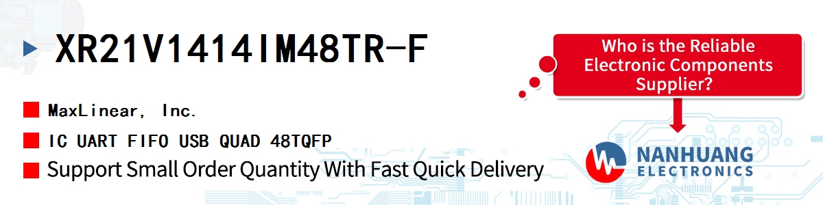 XR21V1414IM48TR-F Maxlinear IC UART FIFO USB QUAD 48TQFP