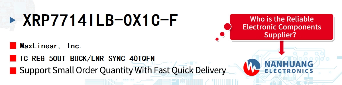 XRP7714ILB-0X1C-F Maxlinear IC REG 5OUT BUCK/LNR SYNC 40TQFN