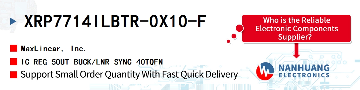 XRP7714ILBTR-0X10-F Maxlinear IC REG 5OUT BUCK/LNR SYNC 40TQFN