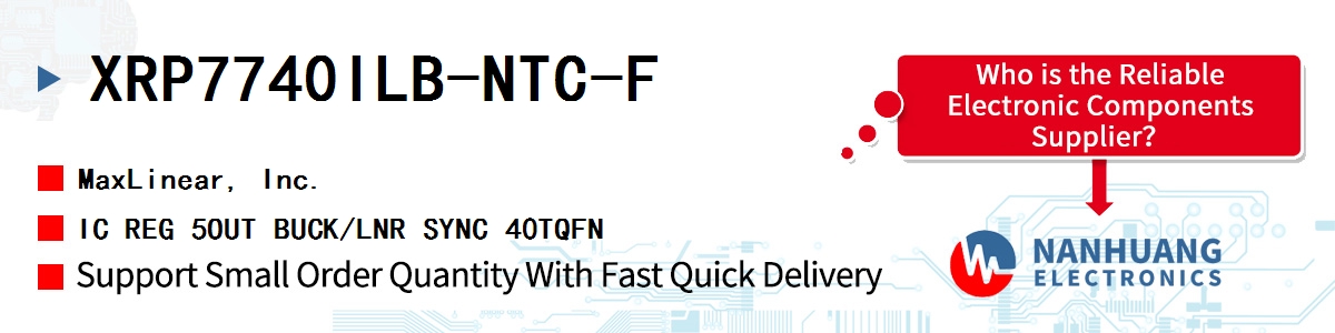 XRP7740ILB-NTC-F Maxlinear IC REG 5OUT BUCK/LNR SYNC 40TQFN